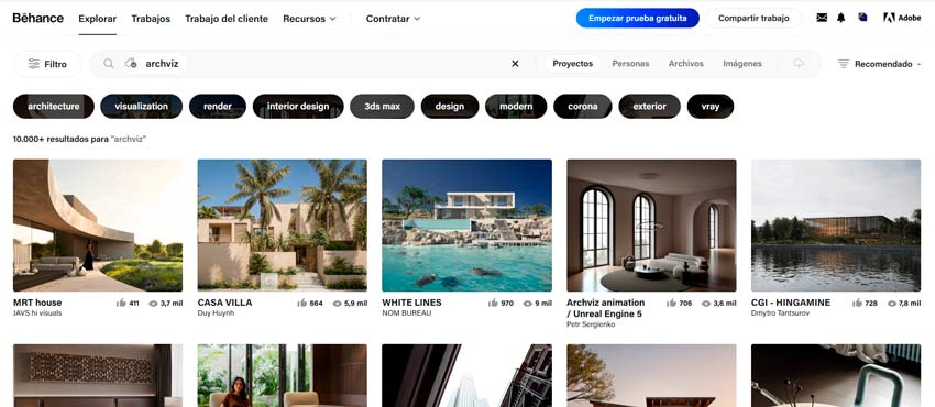 Behance en arquitectura, trabajos destacados de archviz en behance