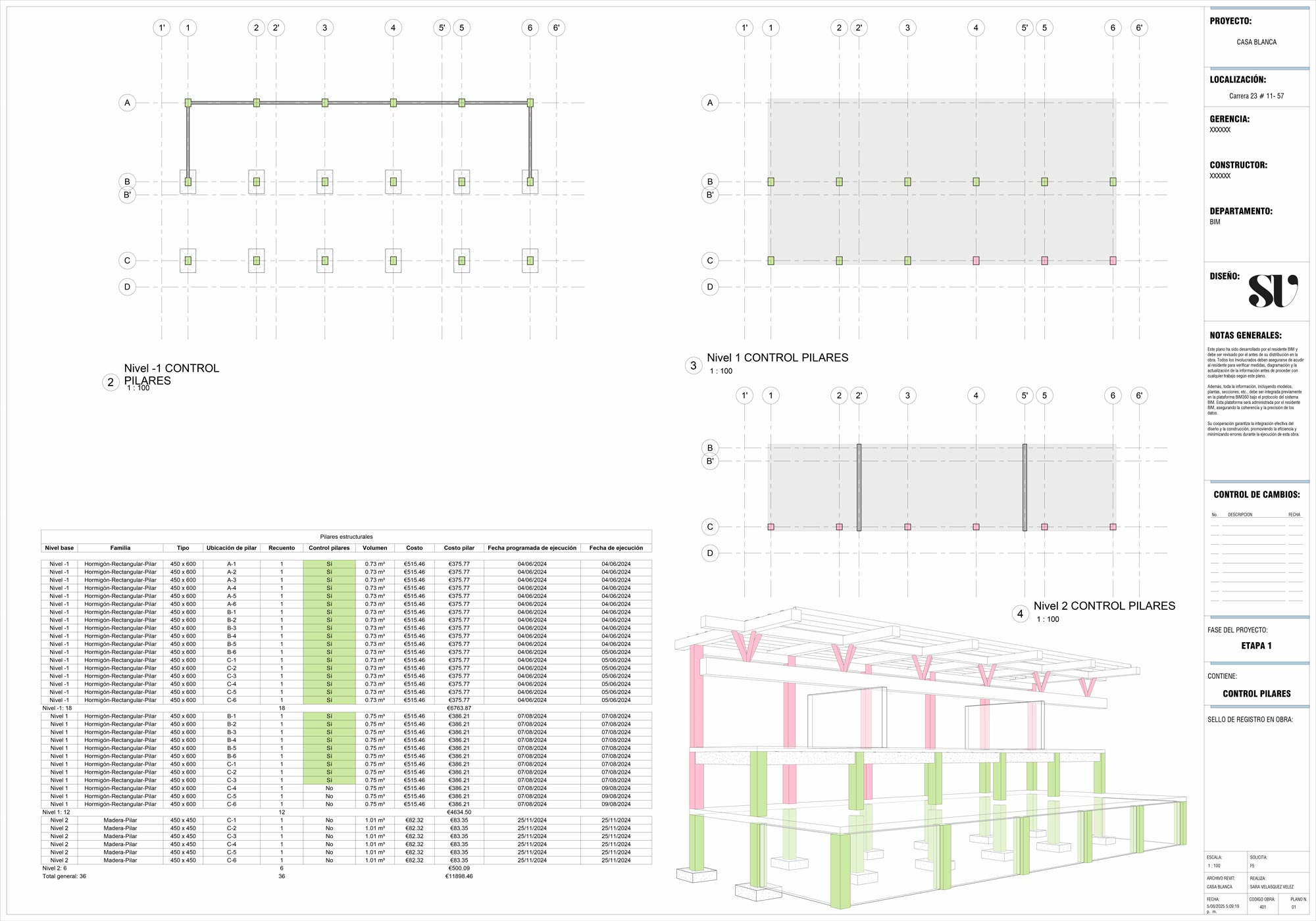 Proyecto Final de Máster de la alumna Sara Velásquez Vélez del Máster BIM Manager con IA