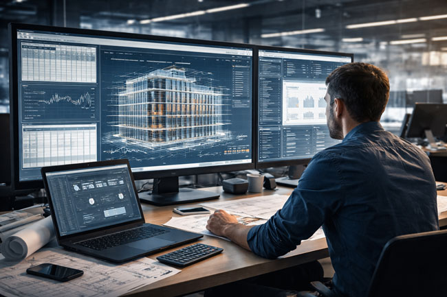Profesional trabajando en BIM con IA