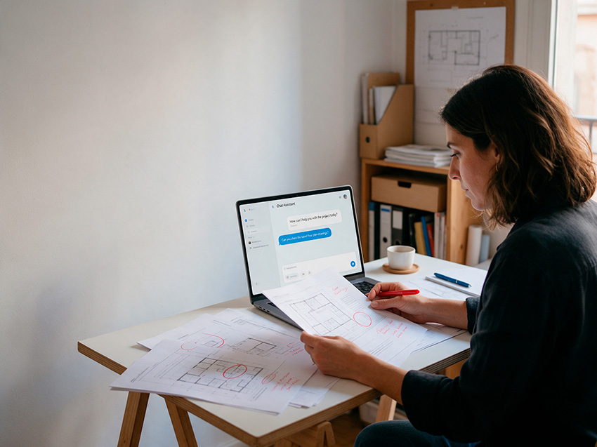 Alfabetización en IA y AI Act: qué deben saber los arquitectos e interioristas 1 Mujer aprendiendo para la alfabetización IA